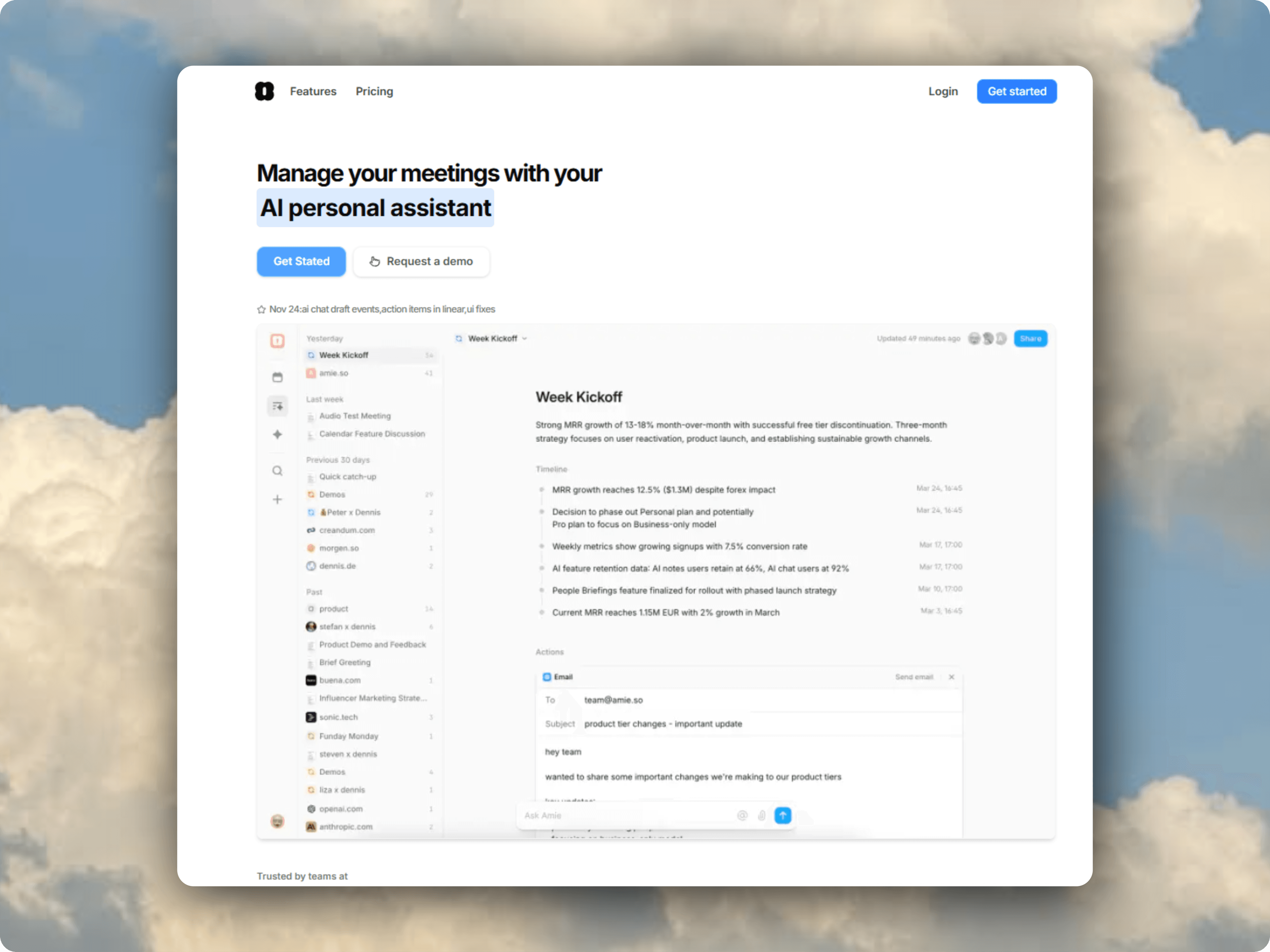 Amie Modern Landing Page